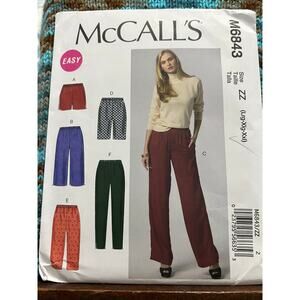 McCalls 6843 Sewing pattern pants shorts size L XL XXL